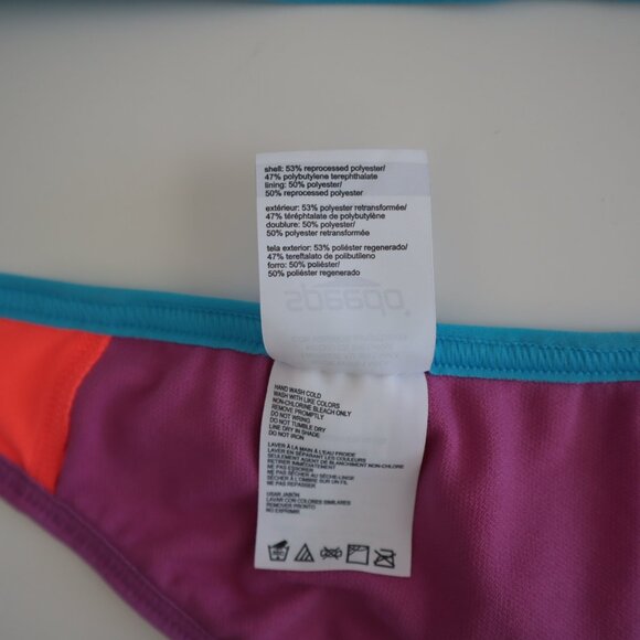 Speedo Neon Colorblock Triangle Bralette Bikini Top | M - Picture 3 of 6